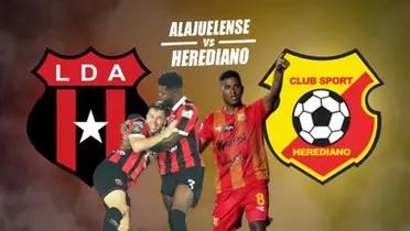 Jugadores de Alajuelense y Herediano celebrando goles. Foto: LT.