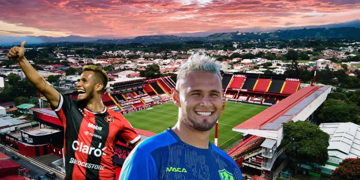 Alex López con el estadio de Alajuelense de fondo. Foto: LDA.