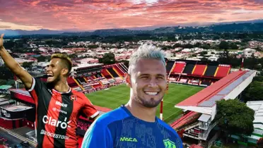 Alex López con el estadio de Alajuelense de fondo. Foto: LDA.