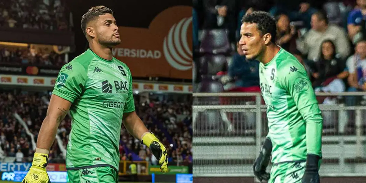 Esteban Alavarado y kevin Chamorro con la camiseta de Saprissa. Foto: Teletica.com.