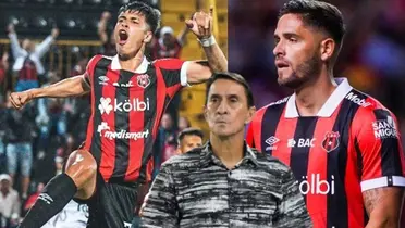 Fernando Lesme y Jonathan Moya vistiendo la camiseta de Alajuelense. Foto: LDA.