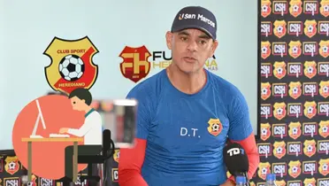 Héctor Altamirano en una conferencia de prensa de Herediano. Foto: LN.