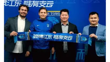 Jesús Godínez fue presentado en su nuevo equipo Nantong Zhiyun chino y recibió un mensaje de un ex morado