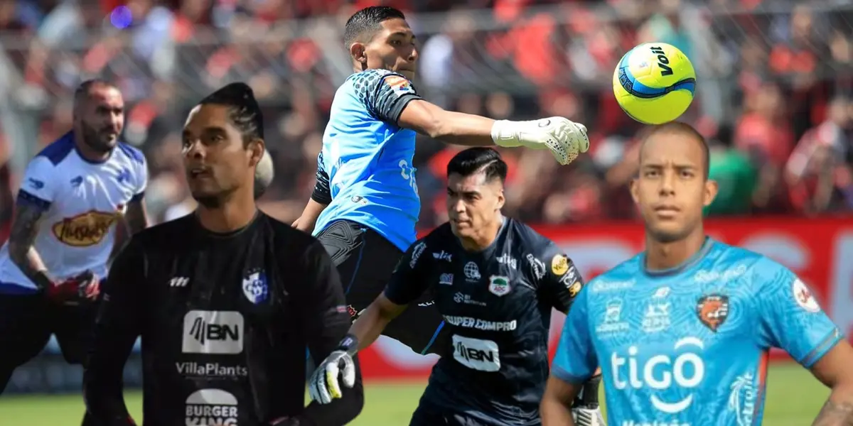 Los porteros Adonis Pineda, Kevin Briceño, Miguel Ajú, Liborio Sanchéz y Anthony Monrreal. Foto: La Nación.